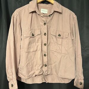 Two Pockets Cropped Button Down